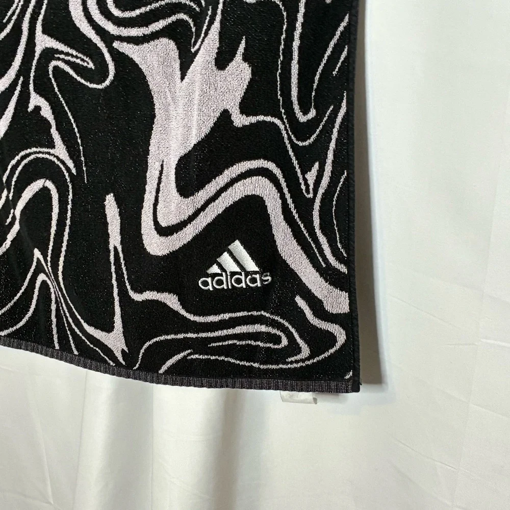 🐼 3/$25 Large Adidas Black Sport Towel with Abstract Design
